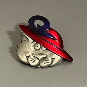 Jonette Jewelry (JJ) Vintage Pewter Cat pin